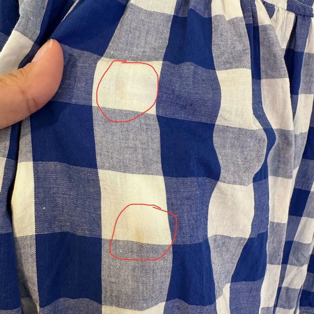 Antonio Melani Dress Women’s Size 12 Blue Gingham Midi Lined Cottagecore Dorothy - Picture 13 of 14